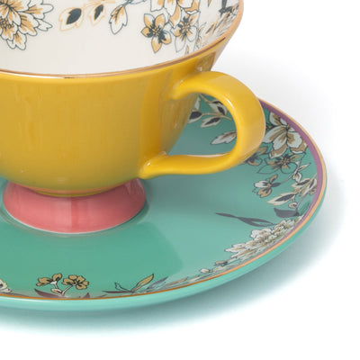 CHINOISERIE CUP&SAUCER  YELLOW