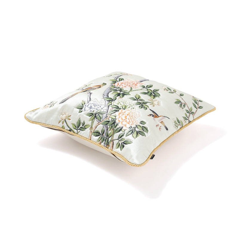 SATIN BIRD CUSHION COVER 450 x 450 MULTI