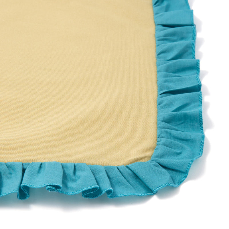 BICOLOR FRILL LUNCH MAT YELLOW x BLUE