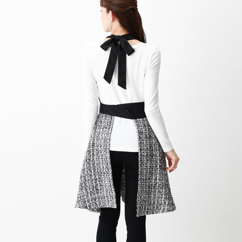 TWEED FULL APRON BLACK