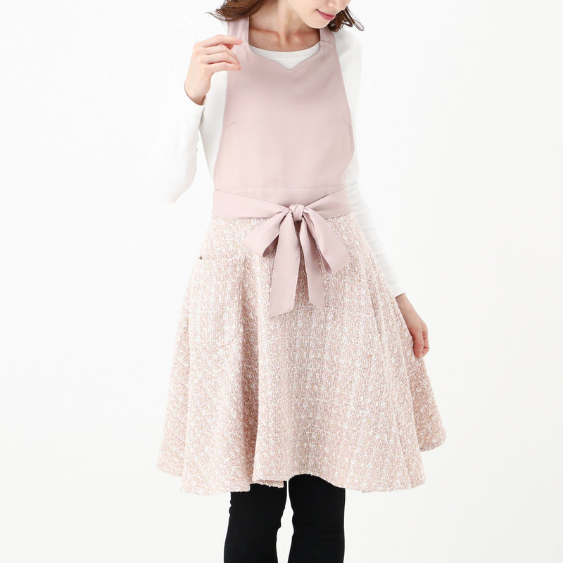 TWEED FULL APRON PINK