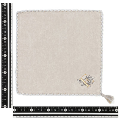 INITIAL HANDKERCHIEF TOWEL FLOWER E  LIGHANDKERCHIEF TOWEL GRAY