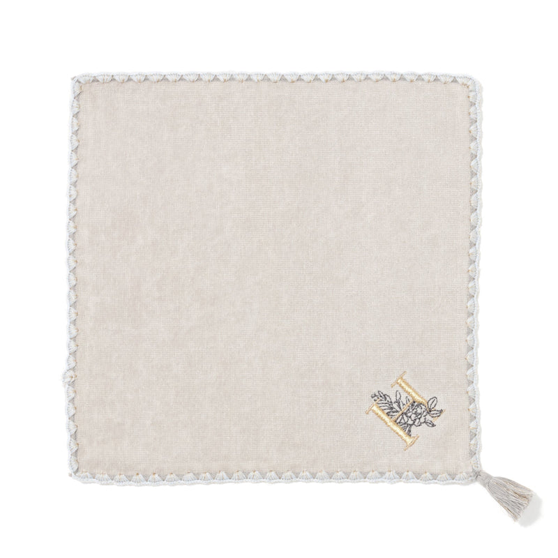 INITIAL HANDKERCHIEF TOWEL FLOWER H  LIGHANDKERCHIEF TOWEL GRAY