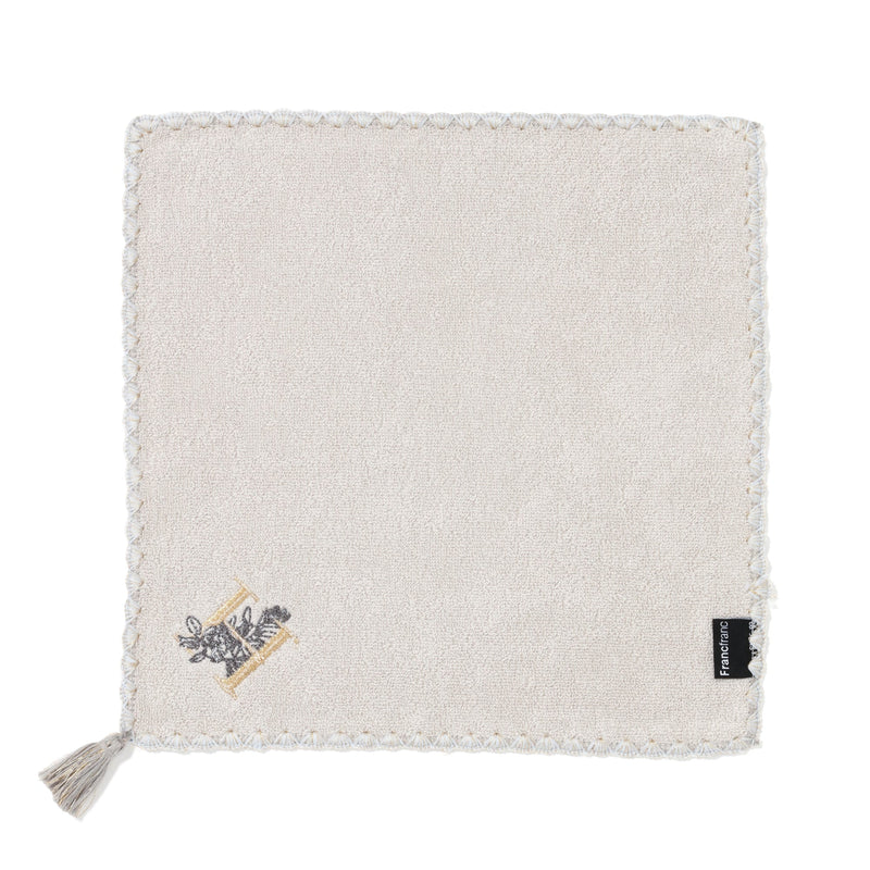 INITIAL HANDKERCHIEF TOWEL FLOWER H  LIGHANDKERCHIEF TOWEL GRAY