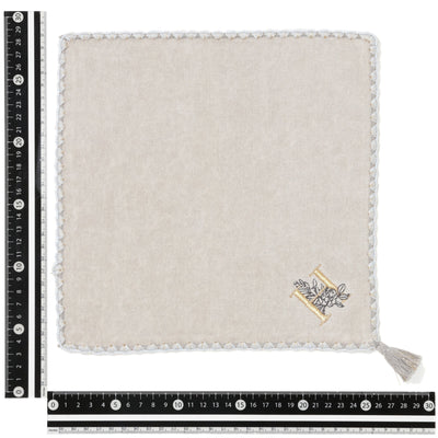 INITIAL HANDKERCHIEF TOWEL FLOWER H  LIGHANDKERCHIEF TOWEL GRAY