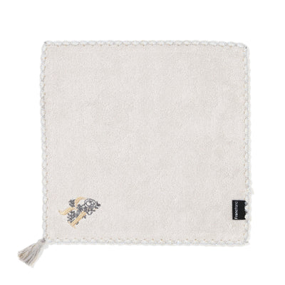 INITIAL HANDKERCHIEF TOWEL FLOWER R  LIGHANDKERCHIEF TOWEL GRAY
