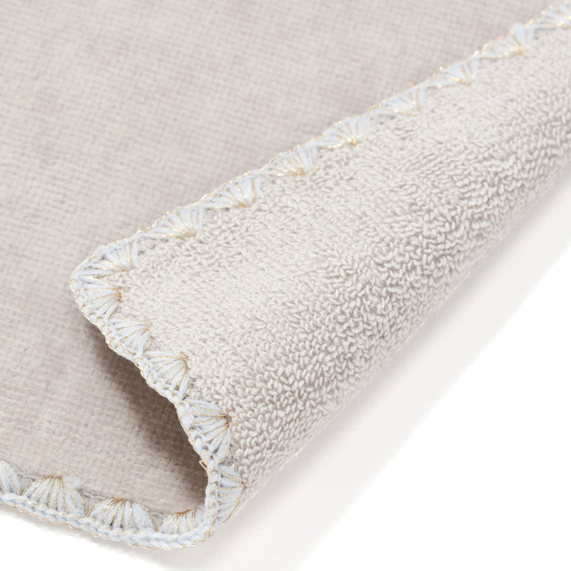 INITIAL HANDKERCHIEF TOWEL FLOWER R  LIGHANDKERCHIEF TOWEL GRAY