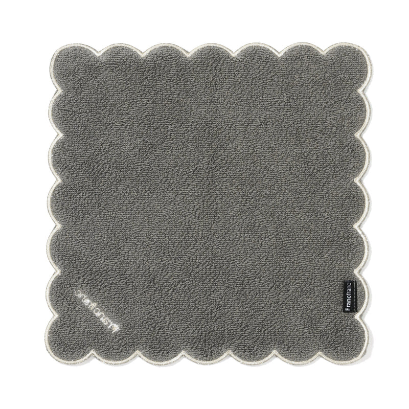 QUILTSCALLOPS HANDKERCHIEF TOWEL  GRAY