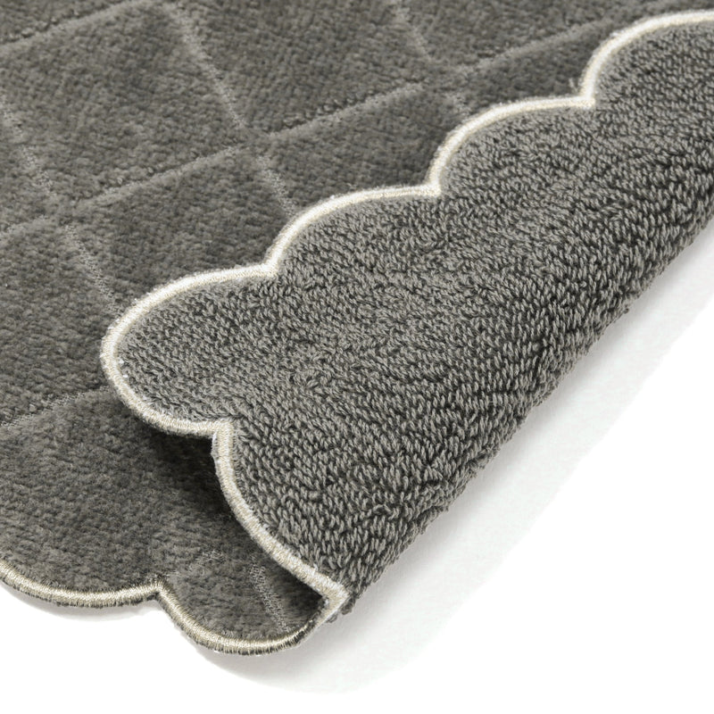 QUILTSCALLOPS HANDKERCHIEF TOWEL  GRAY