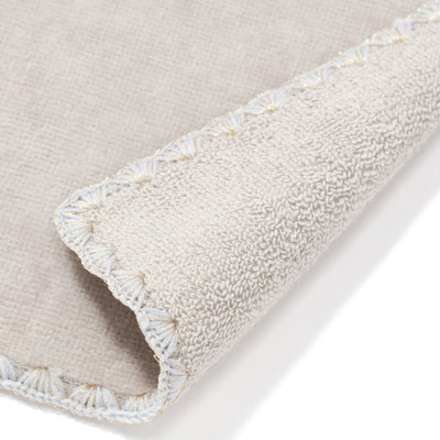 INITIAL HANDKERCHIEF TOWEL FLOWER T  LIGHT GRAY