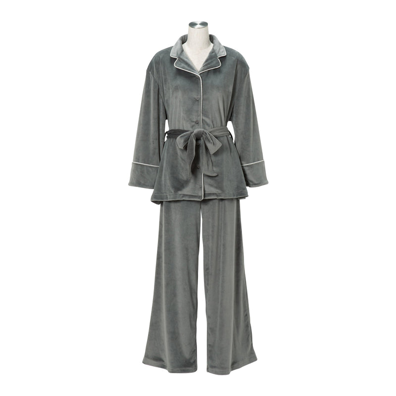 STRETCH VELOUR PAJAMA  DARK GRAY