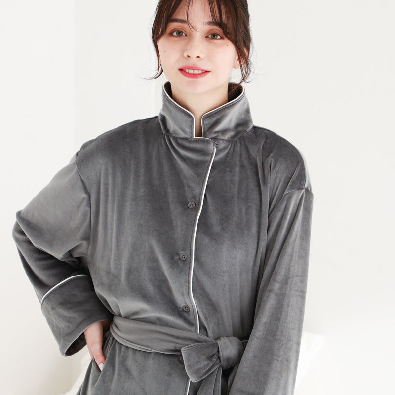 STRETCH VELOUR PAJAMA  DARK GRAY