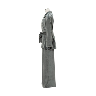 STRETCH VELOUR PAJAMA  DARK GRAY