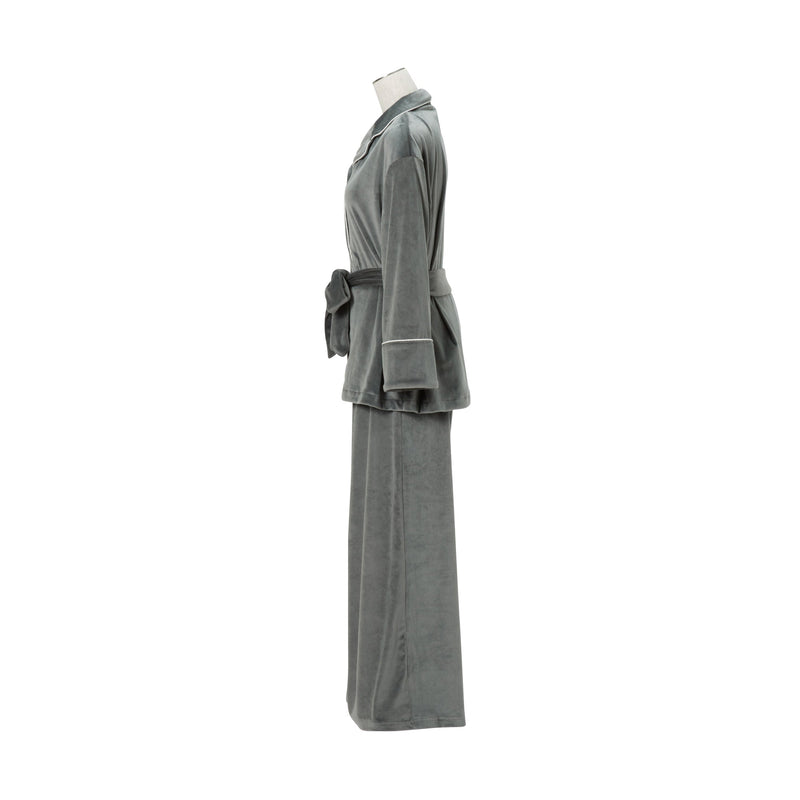 STRETCH VELOUR PAJAMA  DARK GRAY