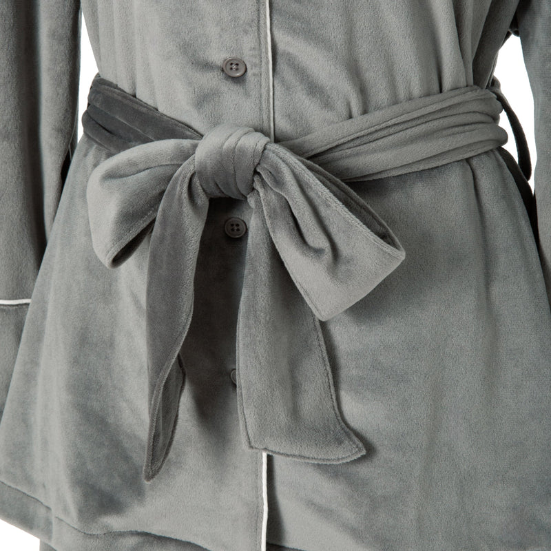 STRETCH VELOUR PAJAMA  DARK GRAY