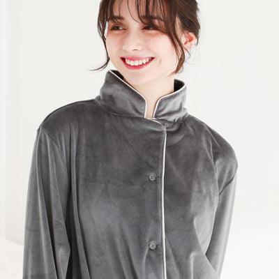 STRETCH VELOUR ONE PIECE  DARK GRAY