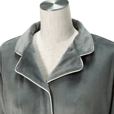 STRETCH VELOUR ONE PIECE  DARK GRAY