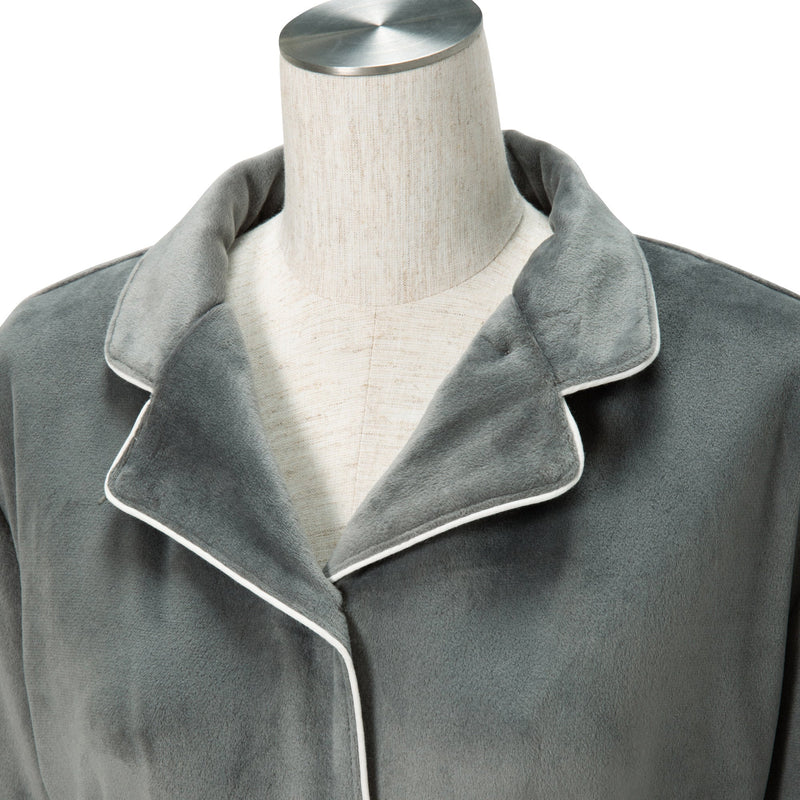 STRETCH VELOUR ONE PIECE  DARK GRAY