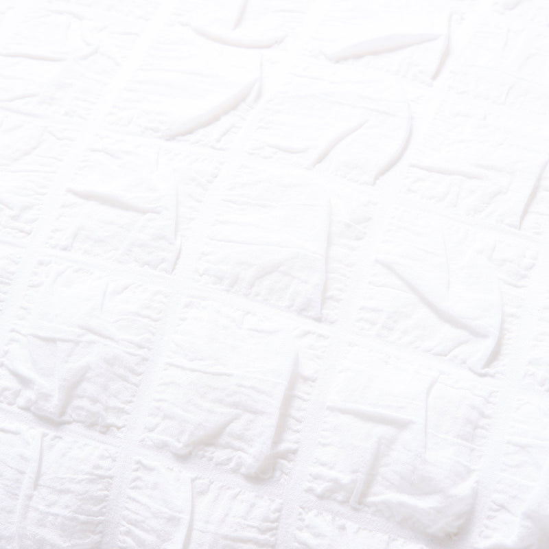 SEERSUCKER CHECK枕套 500 x 700 白色