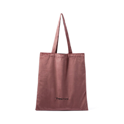 LOGO TOTE BAG VELOUR SMALL BROWN