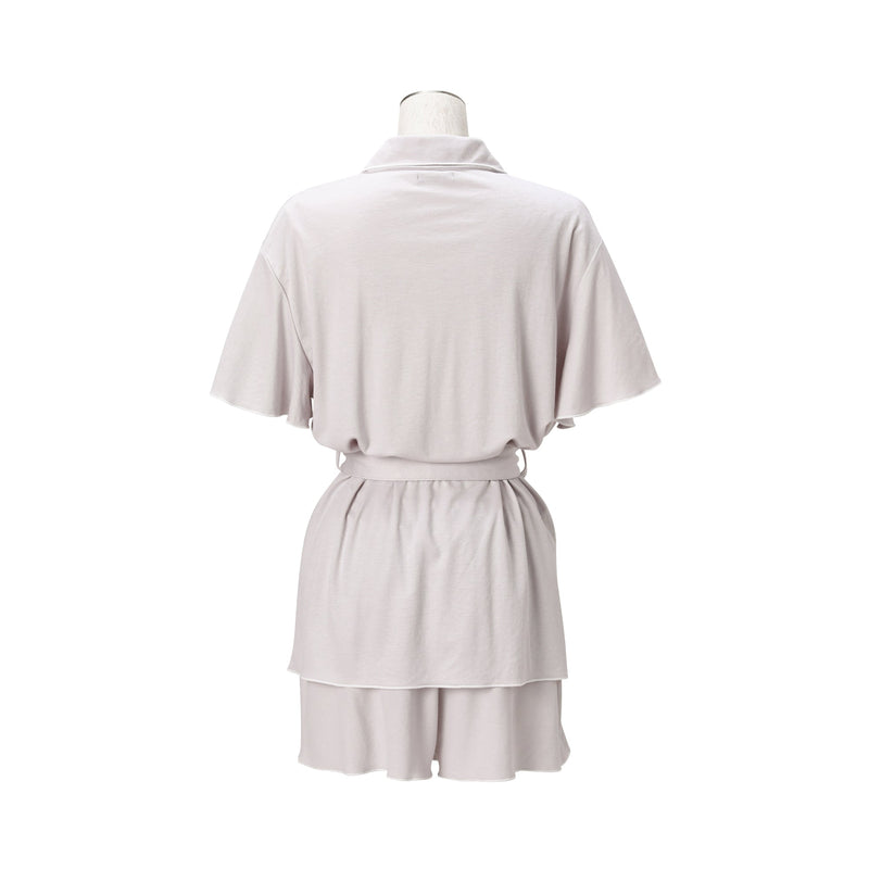 冰感 RAYON MIX 短袖和短褲睡衣 淺灰色