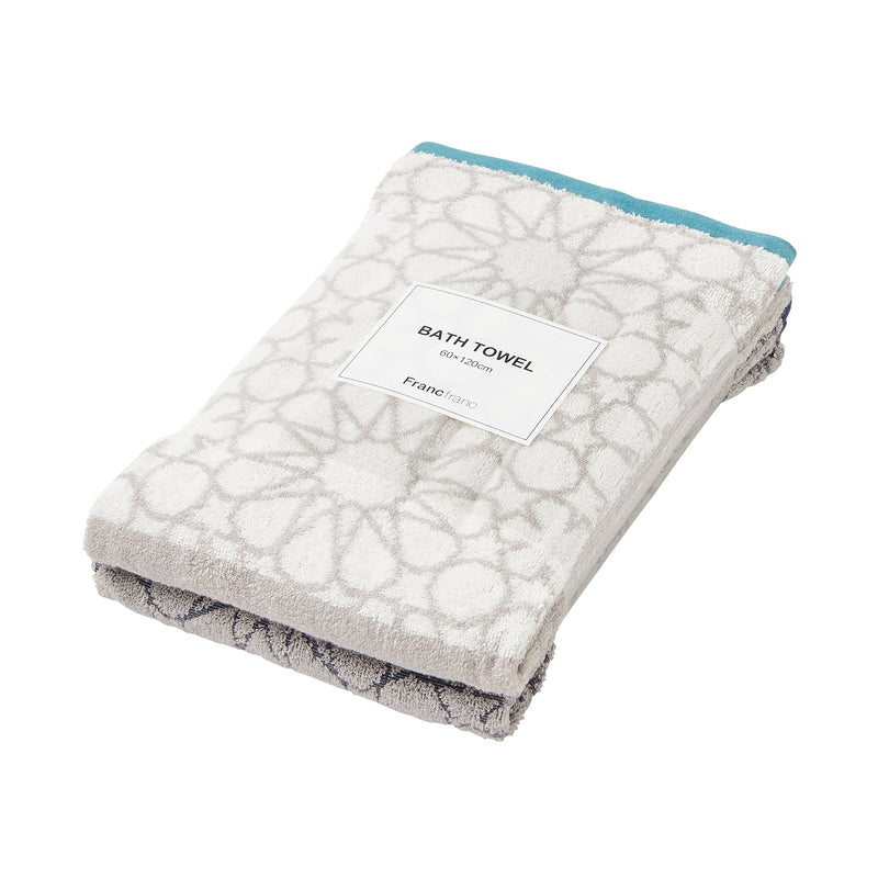 SERENO BATH TOWEL 2PSET MOSAIC GRAY