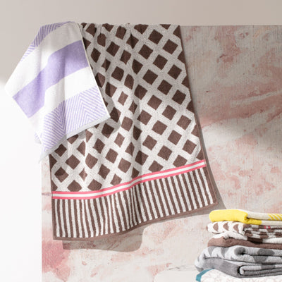 SERENO BATH TOWEL 2PSET LATTICE BROWN
